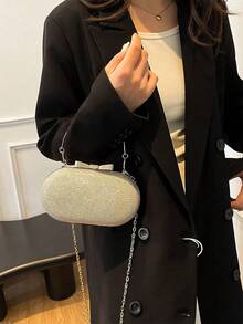 [US-Based Shipping]Elegant Fashion Miniature Banquet Clutch/Sparkling Handbag/Diamond Formal Clutch, Shiny Party Metallic Chain, Gold Wedding Purse, Crossbody Handbag, Women Bag, Party Bags,Perfect For Party Wedding Prom Dinner/Banquet Matching With Holiday Party Dress Evening Dress & Sequin Dress,Fashion Mini Glamorous Metal Chain Glitter/Bling Portable Gold Women Evening Bags Exquisite For Wedding Oblique Span Handbag,  Metallic Chain, Bridal Wedding Party Golden Bag, Crossbody & Handbag For Women, Tready Party Bags, Perfect For Party, Wedding, Prom, Dinner/Banquet, Perfectly Matching With Prom Dresses For Women, Prom Accessories,Sequin Dress Women,Sparkly Dress,Elegant Dresses For Women, Elegant Prom Bag, Perfectly Matching With Bridal Party, Best Choice Elegant Bag For Bridal Shower,Handbags For WomenWomen's Fall Clothing Winter Clothing Christmas Gift Fall Autumn Velvet Furry Party Fuzzy Plush Thanksgiving Festival Cyber Monday Holiday Knitted Winter Valentine' S Day Gift Christma - 彩色 - 查看 4