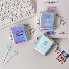 闪亮星形主题2英寸证件照卡套，闪光迷你相册，女士钥匙扣吊坠 - 多色 - 查看 9