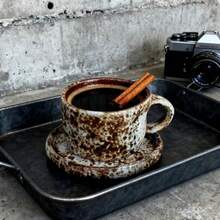 Handmade 190ml Ceramic Espresso Cup And Saucer Set - Kiln-Changed Glaze Coffee Mug Perfect For Home Or Cafe Use Elegant Tea Cup Set - White - White - View 2