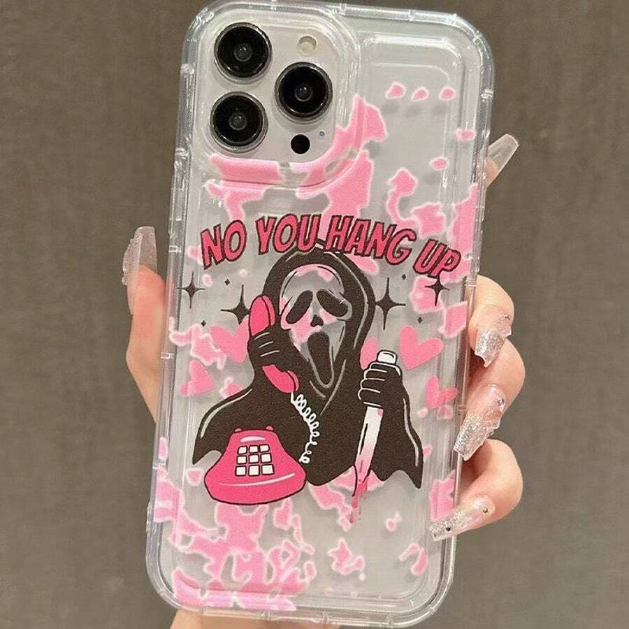 Ghost Face Personalized Phone Case Compatible With Apple 17, 17 Pro Max, Shock-Resistant Soft TPU Protective Cover Compatible With Iphone 14/13/16/11/15/17 Pro - Multicolor - View 1