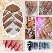 660Pcs 3D Star Nail Charms, Gold Multi-Shapes Metallic Nail Art Gems,Bedazzling Small Nail Beads Craft Jewels Y2K Cross Nail Rhinestones Accessories Manicure Decor With Tweezers And Pick-Up Pencil - MàuG - Xem 7