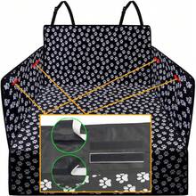 1pc 105x155cm/41.3x61in Oxford Cloth Pet Car Trunk Mat - Waterproof Washable Dog/Cat Pad, Paw Print/Solid Black, SUV/Sedan Trunk Protector, Anti-Dirty Anti-Scratch - Multicolor - View 4