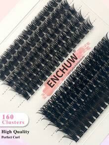 160pcs/Pack CC Curling & Thick Eyelash Clusters, 100D, 8-17mm, DIY Eyelash Extension Individual Lashes, Home DIY Eyelash Extension, Soft & Lightweight, Mixed Packaging - Black - View 5