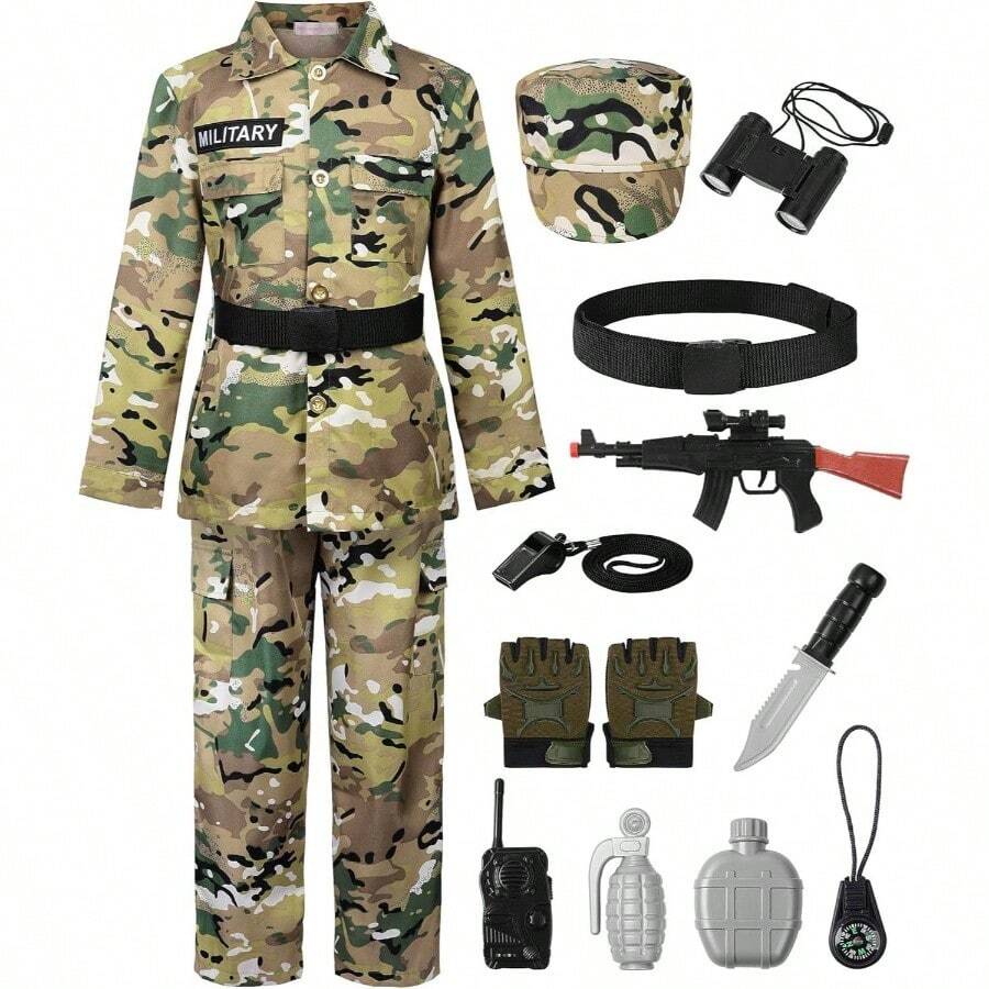 Disfraz de soldado uniforme de camuflaje del ejrcito - 7-8/130 - Ver 1