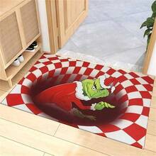Visual Welcome Door, 3D Illusion Doormat, Non - Slip Visual Door Indoor Outdoor Home Party 50x80CM, Red - Initial - View 4