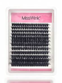 Miss Wink 240 Pezzi Ciglia Finte Naturali Morbide 8-16mm Miste 0.07mm Riccio D, 12 File, Fibre di Visone Impermeabili Singolo Ciuffo Vestibilità 3D Precisa Per Trucco Quotidiano, Design Leggero e Portatile Per Vita Quotidiana, Feste e Tutte le Occasioni