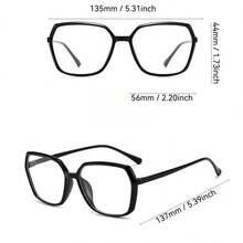 1 Pair Large Frame Clear Lens Glasses, Fashion Polygon Eyeglasses Frame, Minimalist Korean Style - A - View 11