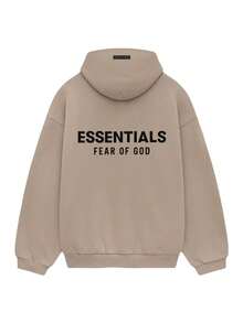 Essentials Autumn Winter Hoodie 'Dark Oatmeal' 'Black' Loose Drop Shoulder Hooded Women Sweatshirt, Vintage Flocking Craftsmanship Combined With Modern Men Breathable Technology, Warm Cotton Flocking, Loose Urban Functional Wear, High-End Cotton For Urban Street Style, Loose Silhouette Gender-Neutral Design, Mixed-Color Cotton For Low-Profile, Preferred Choice For Cafes And Hiking.Fall Halloween Sweater 13-05-FW24 - Lạc đà - Xem 10