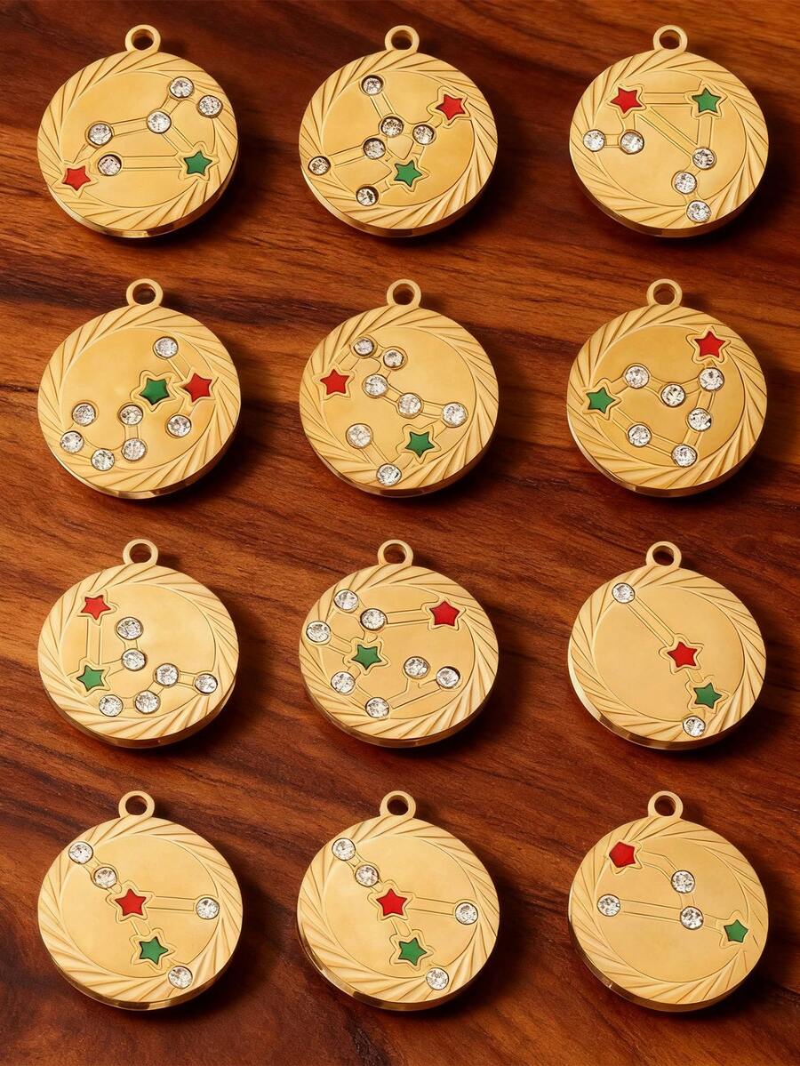 2件/套 立方氧化锆星座十二生肖漂浮吊坠 不锈钢材质 双子座 白羊座 天秤座 金牛座 十二星座吊坠 珠宝制作材料 耳环 项链 手链 DIY配件 - 十二星座吊墜 - 查看 1