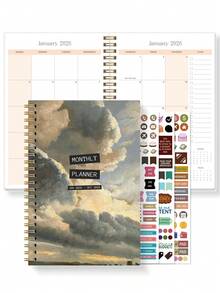 Trees 2026年月度计划本 - 12个月螺旋装订周计划笔记本，带日历网格、笔记和任务清单 - 非常适合目标设定、提高效率和日常使用 - 适用于家庭、办公室和学校，办公桌配件 - 彩色 - 查看 9