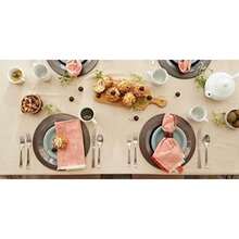 DII 100% algodón, Lavable a máquina, Mantel Individual a Rayas francesas para cenas, Verano y picnics Aire Libre, Nautical Blue Stripes, Tablecloth - 60 x 84, 1(70 cm (Redondo) Gris pardo con azul náutico) - Multicolor - Ver 6