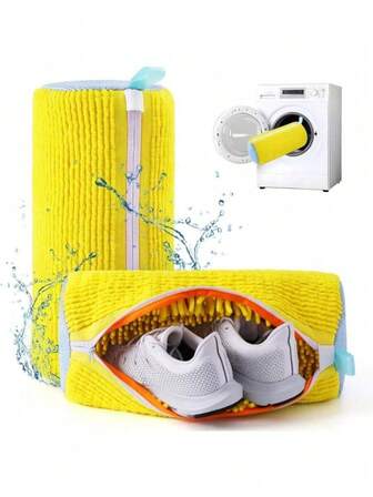 1pc Shoe Washing Bag, Suitable For Washing Machine, Polyester Fiber Cylindrical Shoe Protector Bag, Prevent Deformation, Essential For Student Shoe Washing, Machine Washable Shoe Laundry Organizer For Sneakers Flats Heels And Sports Shoes, Breathable Lightweight Reusable Shoe Care Cover, Travel Dorm Gym Laundry Protector, Anti-Scratch Shoe Guard, Multipurpose Home And College Laundry Accessory, Back-To-School Gift Idea, Autumn Rainy Season Use, Halloween Thanksgiving Christmas Ready, High Conversion SEO Keywords And Fashionable Practical Description