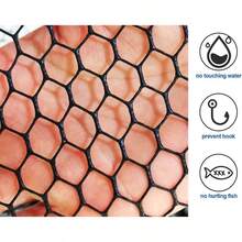 Red de pesca flotante triangular con telescpico de doble seccin telescpico, caa de pescar para kayaks, redes de trampas de peces para captura y liberacin segura de peces - Negro - Ver 8