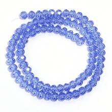 1pc 3/4/6/8/10mm Transparent Blue Faceted Glass Crystal Beads, Shiny Spacer Beads, Fashion Casual Versatile Austrian Style Handmade DIY Beading For Earrings/Bracelets/Anklets/Necklaces Jewelry Making/Christmas Decoration/Holiday Decoration/Wedding Decoration/Window Decoration/Bag & Clothing Accessories - Blue - View 10