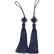 WSXC Mini Korean Silk Knot Norigae Set - 2 Pack Traditional Tassel Charms In 7 Colors - Decorative  Accessories Navy - Hải quân - Xem 1
