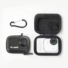 1PC Mini Carry Case For Insta360 GO Ultra Action Camera Accessories, Mini Protective Carrying Bag With Zipper And Carabiner, Durable PU And EVA Material, Available In Black/Grey, Perfect For Travel Photography, Vlogging And Outdoor Adventures, GO Ultra Camera Storage | Easy To Carry | Comprehensive Protection | Compact & Lightweight | Free Carabiner