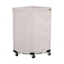 Seville Classics Heavy-Duty Rolling Corner Hamper - 自然白 - 查看 1