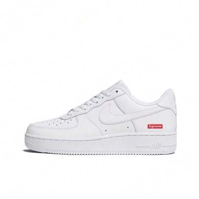  X Nike Air Force 1 "Box Logo" Comfortable Low-Top Sneakers, Unisex, White