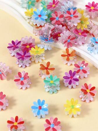 随机颜色迷你雏菊发夹，公主风小发爪，女孩发饰
