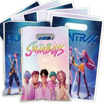 1 set/10 st -N H-Unters tema födelsedagsfest present godispåse loot bag för barn födelsedag K-pop godispåsar babyshower strumpor fyllnadsmedel, perfekt nyårspresent till vänner, semesterpresent (slumpmässig stil)