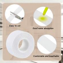 Disposable White Collar Protector Pads Self-Adhesive Invisible Collar Liner Pads, Prevent Sweat Stains (0.98 Inch) - White - View 3