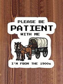 1PC/3pcs Go  Sticker, Nostalgic, Retro, Time-Traveling Situational Conversations Sticker, Time Travel Sticker, Nostalgic, Retro, Time-Traveling Situational Conversations Sticker, Fun & Quirky Unique Weather-Resistant, Cute Stickers For Friend - màu nâu - Xem 1