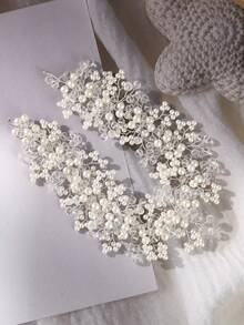 1 buc Vintage mireasă coafură lucrată manual nunta bandă de păr păr viță de vie cristal perlă falsă bandă de păr mireasă nunta accesorii de păr accesorii de Ziua Îndrăgostiților