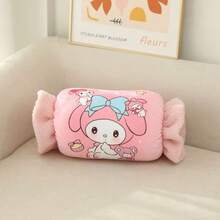 Sanrio 1pc Hello Kitty Cartoon Hand Warmer Plush Pillow, Kuromi Winter Hand Warmer Cushion, Cozy Home Sofa Lumbar Pillow, Seat Back Cushion, Holiday Gift