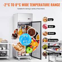 Refrigerador comercial 19.32 pies cúbicos, alcance en 27" W Refrigerador vertical de una sola puerta, refrigerador de acero inoxidable con descongelación automática y 4 estantes, control de temperatura de 33 a 41 ℉, luz LED, 4 ruedas - Refrigeración - Ver 5