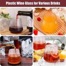 10pcs/5pcs/2pcs Elegant Stemless Plastic Wine Glasses, 14oz, Durable Reusable Shatterproof, Suitable For BBQ, Picnic, Bar Party And Indoor Gathering, Unbreakable, Wine Gift, Bar Essential, Suitable For Christmas - Multicolor - View 11