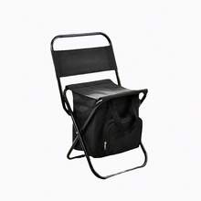 1 cadeira de pesca dobrável e leve nas cores verde/preta/camuflada com bolsa térmica - Estrutura de aço portátil e durável, alça para facilitar o transporte, ideal para camping, caça e passeios na praia - Fácil de limpar, encosto resistente, cadeira de camping para atividades ao ar livre.