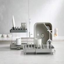 Joseph Joseph Duo Square Wash Dish Basin For Kitchen And RV Basin With Cutlery, Sponges And Brushes Compartment, Grey - ColorA - 查看 2
