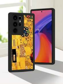 1 pieza funda de teléfono con diseño inspirado en arte clásico y detalles dorados sobre fondo cálido, estilo elegante y artístico ideal para amantes del arte moderno y lo sofisticado, TPU suave, protección completa antiimpacto y antideslizante, compatible con iPhone17 ProMax/16/15/14/13/12/11/Plus/Pro/ProMax, compatible con Galaxy A34/A35/A54/A55, Galaxy S20/S21/S22/S23/S24/S25 Ultra/Plus, compatible con Galaxy/Redmi/Honor/OPPO/ViVo - Marrón - Ver 6