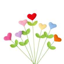 1/3pcs Handmade Crochet Double Leaf Heart Bouquet, Creative Handheld Flower, Gift For Valentine's Day, Women's Day, Birthday - Multicolor - View 7