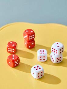 5 viên xúc xắc in hình trái tim, điểm trái tim, đạo cụ trò chơi, xúc xắc mạt chược, trò chơi để bàn, thích hợp cho hộp đêm, quán bar, uống rượu, đạo cụ tiệc tùng, đạo cụ xúc xắc. - Nhiều màu - Xem 4