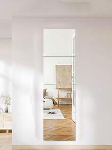 8pcs Acrylic Glass Full Body Mirror Wall Stickers, 20cm X 20cm, Frameless, Suitable For Bedroom, Home Gym Wall Decor, Shatterproof, Can Be Used For Bathroom, Vanity, Wallpaper, Wall Decals, Peel And Stick. - Multicolor - View 6