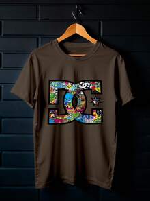 Oversized T-Shirt DC Street Collage Streetwear Unisex Ref4227 - Rust Brown - View 5
