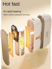 2-In-1 Hand Warmer, Detachable & Rechargeable Hand Warmer (1200+1200)MAh, Fast Heating, 3 Temperature Settings, Essential For Outdoor In Winter, Also A Great Halloween/Christmas Gift