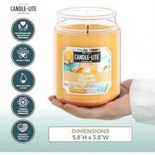Candle-lite - Velas perfumadas de otoño, rollos de canela, tarro de 18 onzas, vertidas con orgullo en los Estados Unidos, vela de aromaterapia, una sola mecha con 110 horas de tiempo de combustión(Island Bellini (NUEVO) 18 oz) - Multicolor - Ver 4