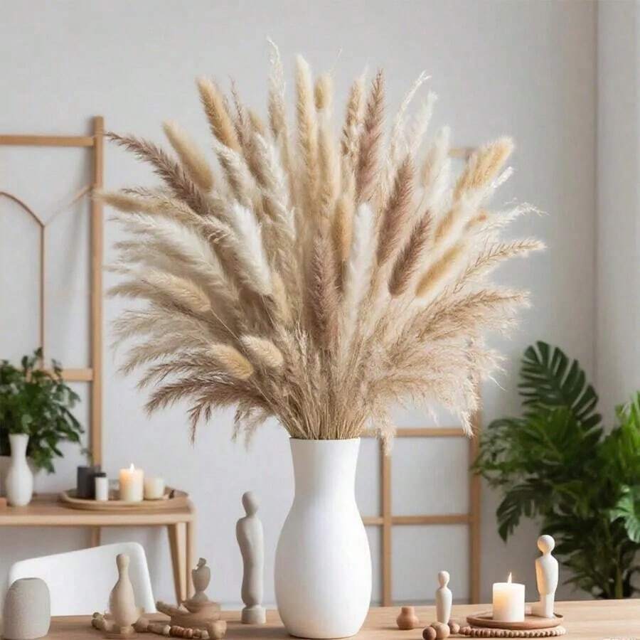 660PCS Fluffy Pampas Grass, Christmas Decorations For Home ,Outdoor Ddecor , Statement Boho Chic Living Room Decor - Easy Assembly No Maintenance Required - Perfect For Apartment Decor Bedroom Styling Or Wedding Venue Decoration - Multicolor - View 1