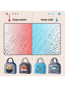 Lonchera Termica Bolsa De Comida Para Escuela Y Trabajo Lonchera Portatil Anti olores Diseño Bonito - Negro - Ver 7