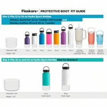 SLAWProtective Silicone Boot For 12oz - 40 Oz Hydroflask Water Bottles Anti-Slip Bottom Stanley Sleeve Cover Bumper Clear Fits Hydroflask 12-24 OZ/Stanley 20-40 OZ - 無色 - 查看 3