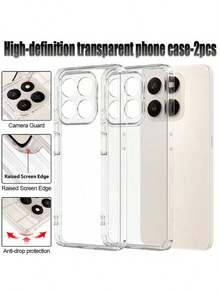 2pcs High-Definition Transparent TPU Phone Cases, Compatible With Models Of Xiao M I, Redmi, Hua Wei, And Honor Phone Series. Flexible Anti-Drop Phone Cases, Providing Comprehensive Protection, Scratch-Resistant Back Cover, Transparent Design, Soft Touch, Ultra-Thin Design, Mobile Accessories, Minimalist Cover - Clear - View 118