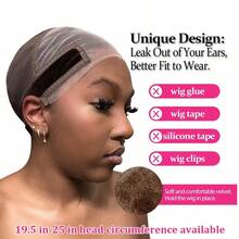 Mũ đội tóc giả ren trong suốt cỡ lớn 9x6 inch, kẹp tóc giả ren phía trước có thể tái sử dụng, mũ đội tóc giả có thể điều chỉnh với dây đeo chống trượt, phù hợp cho phụ nữ. - Nhiều màu - Xem 5