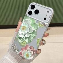 Pastel Floral Canvas Art Element-Design Phone Case, Suitable For IPhone Models 16, 15, 14 Pro Max, 13, 12, 11, XR, XS Plus Phone Cases, Made Of TPU Silicone Material, Providing Shock And Drop Protection, With Drop Protection Function, And Has A Very Good Hand Feel. It Is The Most Suitable Gift For Family, Friends, And Loved Ones. - White - View 3