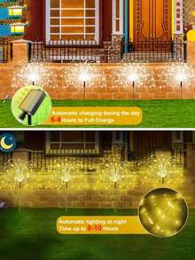 4pcs Solar Powered Fairy Lights, 320/240 LED, Solar Landscape Lights, 8 Modes, Waterproof, Copper Wire String Lights, DIY, Suitable For RV Camping, Wedding, Party, Yard, Lawn, Outdoor Holiday Decor, Perfect Gift - Multicolor - View 12