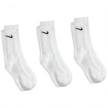Nike Logo 运动高帮袜，训练健身中筒袜，男女通用，白色，多双装 - 白色 - 查看 6