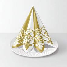 PAW - 50 Pieces Linen-Feel Paper Paper Napkins 16inch X 16inch, Disposable Cloth-Like Napkins With Reverse Gold Design, Dinner Napkins For Party, Wedding, Christmas,DinnerNapkins,ReverseMotifGold-White - ReverseMotifGold-white - View 5