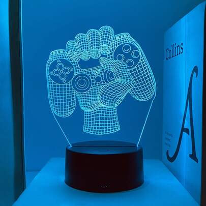 1pc Gaming Controller LED Night Light, USB Powered, Atmosphere Decor Lamp, Soft Glow Bedside Lamp, Suitable For Study, Bedroom, Living Room, Bar Decoration, Great Gift For Friends On Valentine's Day, Back To School, Thanksgiving, Father's Day, Birthday