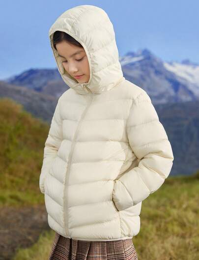 Balabala Chaqueta acolchada con capucha para niños, abrigo de invierno cálido, impermeable y a prueba de viento, cómodo y cálido